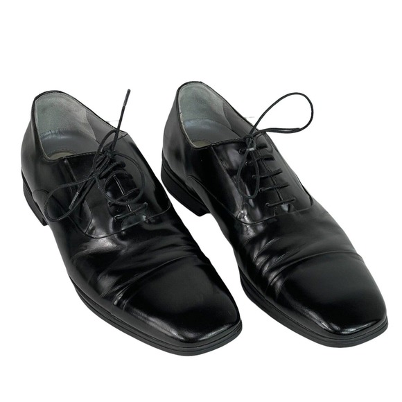 Kenneth Cole New York Mens Shoes Size 9.5 M Silver Technology Black Oxfords - Picture 1 of 11